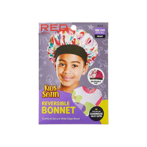 RED Kids Satin Bonnet DoubleWear Heart (HJ12)