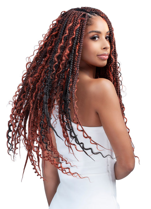 Bobbi Boss Human Hair Blend Crochet Braids - Deep Curl Boho Box Braid 24"