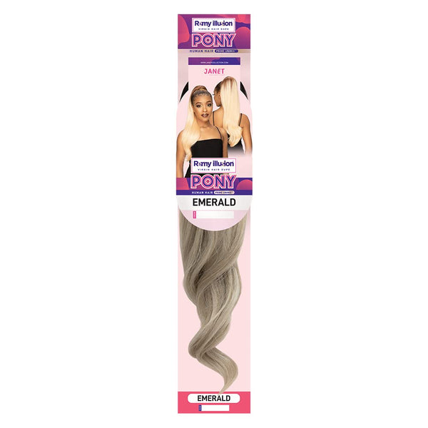 Janet Collection Remy Illusion Ponytail - EMERALD