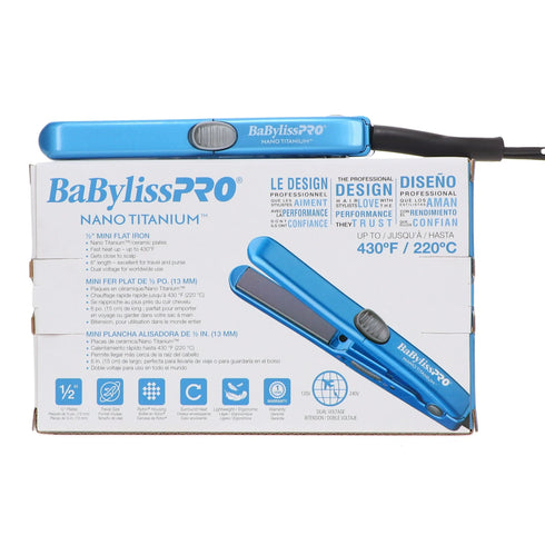 CONAIR BABYLISSPRO NANO TITANIUM FLAT IRON MINI 1/2"(BAB41958)