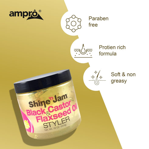 AMPRO SHINE N JAM CASTOR/FLEX 16OZ(AM41201)