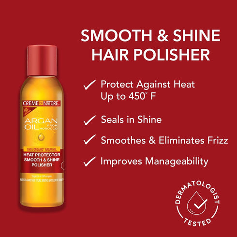 Creme of Nature Argan Oil Heat Defense Smooth & Shine Hair Polisher 4oz(C24442)
