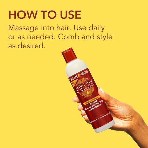 Creme of Nature ARGAN OIL CREAMY OIL MOISTURIZING HAIR LOTION 8.45oz-(C25201)