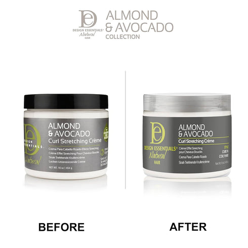 Design Essentials Natural Almond & Avocado Curl Stretching Cream (JAR) 16 OZ(DES00435)