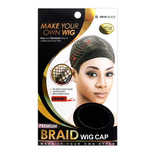 M&M Headgear Crochet Braid Wig Cap Black (MM5032)