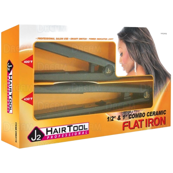 J2 HAIR TOOLS FLAT IRON COMBO with MINI 1″ & 0.5″(DRE2115)