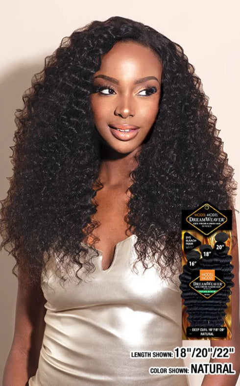 ModelModel Dream Weaver 100% Virgin Human Hair Weave – Deep Curl 3 Bundle Set