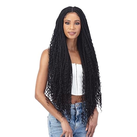 Long Curly Box Braids 36" HD Lace Front Braided Wig By Mayde Beauty