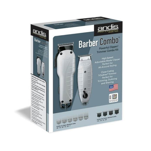 Andis Barber Combo Adjustable Blade Clipper & Corded Trimmer