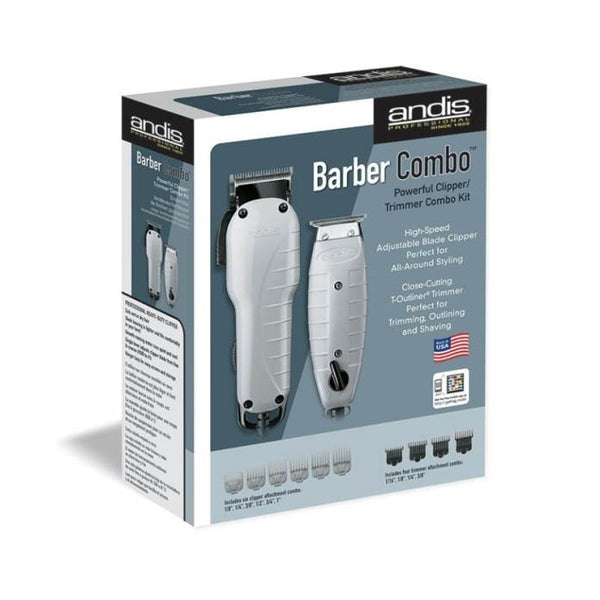Andis Barber Combo Adjustable Blade Clipper & Corded Trimmer