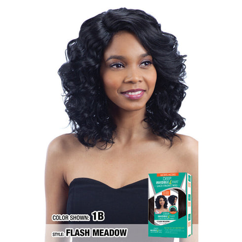 Model Model Flash Meadow Deep Invisible Synthetic Hair L-Part Lace Front Wig