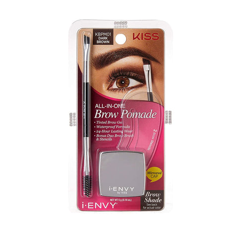 Kiss I Envy Dark Brown All-In-One Brow Pomade - KBPM01