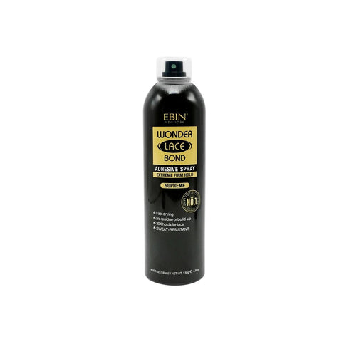 Ebin New York Wonder Bond Spray Black Extreme Firm Supreme, 6.08oz